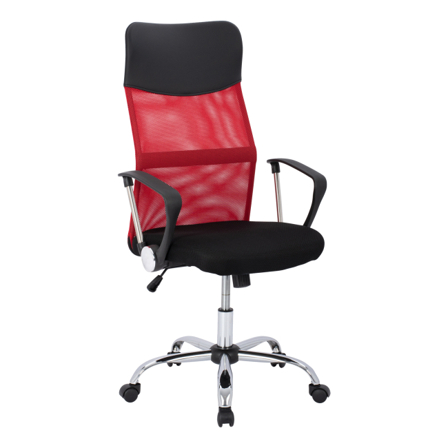 Office chair FB91000.07 Black Red Mesh chromed leg 61x58x118