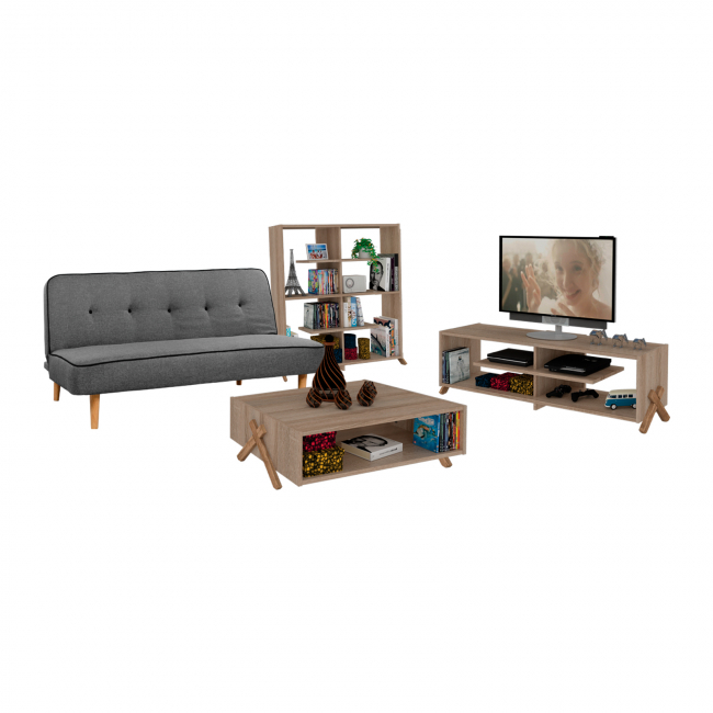 Student Set 4 pieces Sofa-Library-Coffee Table-TV Stand FB911323.11