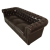 Sofa 3 seater Chesterfield type FB93009.01 dark brown Faux Leather 208x90x73 cm