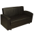 SOFABED 2-SEATER FB93030.02 WITH PU LEATHER IN BLACK 155x85x95H cm